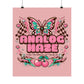 Analog Haze Matte Poster — Retro Butterfly Cherry Wall Art