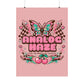 Analog Haze Matte Poster — Retro Butterfly Cherry Wall Art