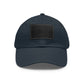 Leather Patch Dad Hat — Vintage Wildflower Sketch Cap
