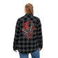 Night Creature Flannel Shirt — Gothic Raven Plaid Back Print