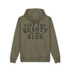 Find the Beauty in the Blur Hoodie (Inspirational Back Print) - Olive
