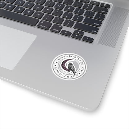 Moon Child Raven Sticker — Analog Haze Kiss-Cut Vinyl
