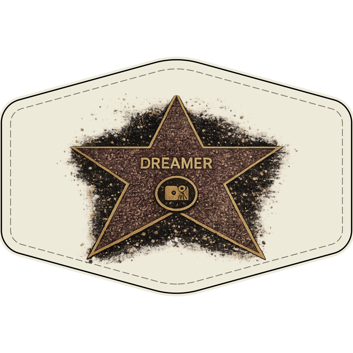 Faux Leather Patch — 'Dreamer' Star Engraved Badge