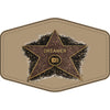 Faux Leather Patch: 'Dreamer' Star Engraved Badge - Light Brown / Black