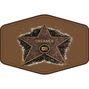 Faux Leather Patch — 'Dreamer' Star Engraved Badge