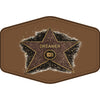 Faux Leather Patch: 'Dreamer' Star Engraved Badge - Dark Brown / Black