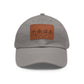Leather Patch Dad Hat — Vintage Wildflower Sketch Cap