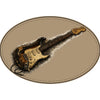 Engraved Faux Leather Guitar Patch - Vintage Electric Oval Patch - Light Brown / Black