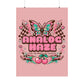 Analog Haze Matte Poster — Retro Butterfly Cherry Wall Art