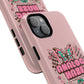 Pink Butterfly "Analog Haze" Tough Magnetic Phone Case — Retro Y2K Cherry Design