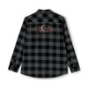 Black Plaid Flannel Shirt — Distressed Western Star Back Print - Charcoal Heather/ Black