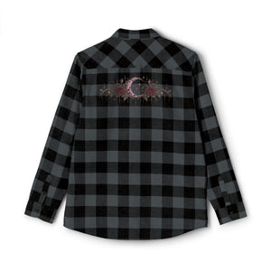 Black Plaid Flannel Shirt — Distressed Western Star Back Print