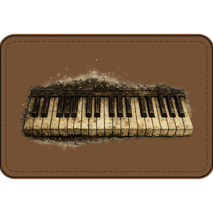 Piano Keys Faux Leather Patch — Engraved Vintage Keyboard Design