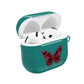 AirPods Case — Teal Butterfly Graphic with “#Kiss&Crash” Retro Script