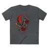 Gothic Moth & Rose Tee — Red Moon Horror Graphic T-Shirt - Charcoal