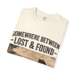 Somewhere Between Lost & Found Vintage Road Sign Graphic T-Shirt