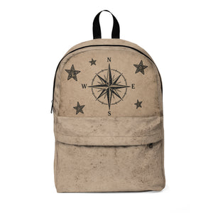 Compass Rose Vintage Backpack — Nautical Adventure Travel Bag
