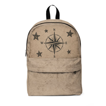 Compass Rose Vintage Backpack — Nautical Adventure Travel Bag