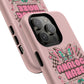 Pink Butterfly "Analog Haze" Tough Magnetic Phone Case — Retro Y2K Cherry Design