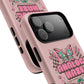 Pink Butterfly "Analog Haze" Tough Magnetic Phone Case — Retro Y2K Cherry Design