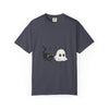 Ghost Cat T-Shirt: Cute Black Cat & Ghost Graphic Tee - Navy