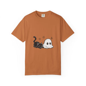 Ghost Cat T-Shirt — Cute Black Cat & Ghost Graphic Tee