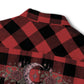 Black Plaid Flannel Shirt — Distressed Western Star Back Print