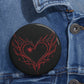 Red Tribal Heart Pin Button — Gothic Heart Accessory