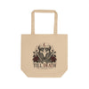 Till Death Tote Bag – Gothic Skull & Roses Eco Canvas Tote - Oyster