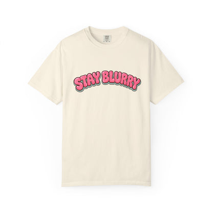 Stay Blurry Graphic T-Shirt — Retro Heart DJ Turntable Tee