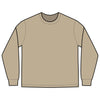 Long Sleeve Tee — 'Till Death' Vintage Rose Skull Back Graphic - Faded Khaki