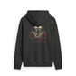 Faded Zip Hoodie — Dripping Red Rose Back Graphic