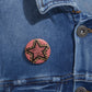 Vintage Pink Star Pin Button – Retro Grunge Badge for Jackets & Bags