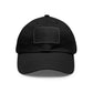 Leather Patch Dad Hat — Vintage Wildflower Sketch Cap